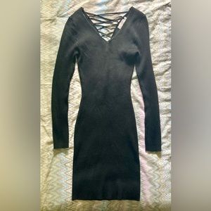 NWT Sweater Dress w/ lace up back Sz Lg
